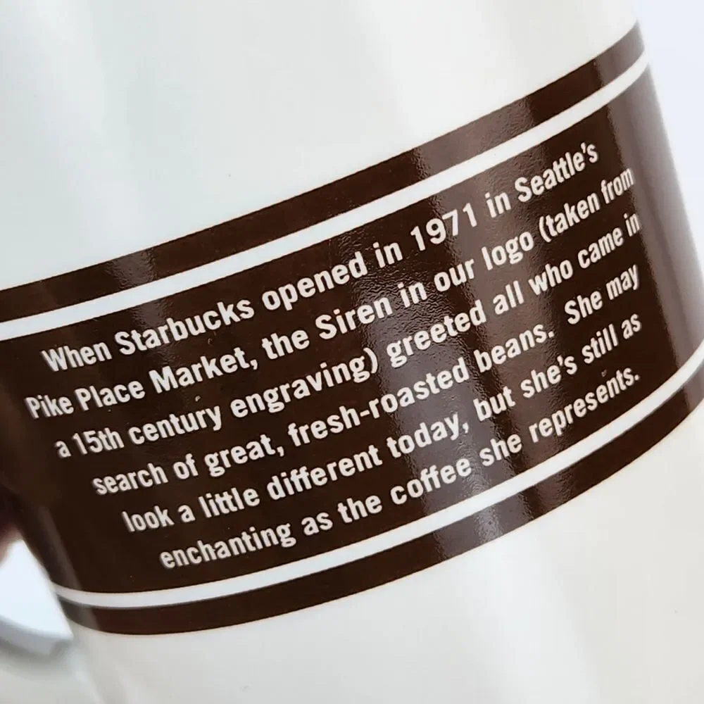 ☕️Starbucks 2008 Ivory & Brown Original Siren Logo 16oz Tall Mug